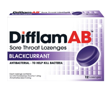 [BUY 1 FREE 1] Difflam AB Sore Throat Blackcurrant 12'S