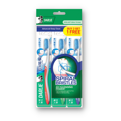 [BUY 1 FREE 1]Darlie Toothbrush Spiral Clean Extra Soft