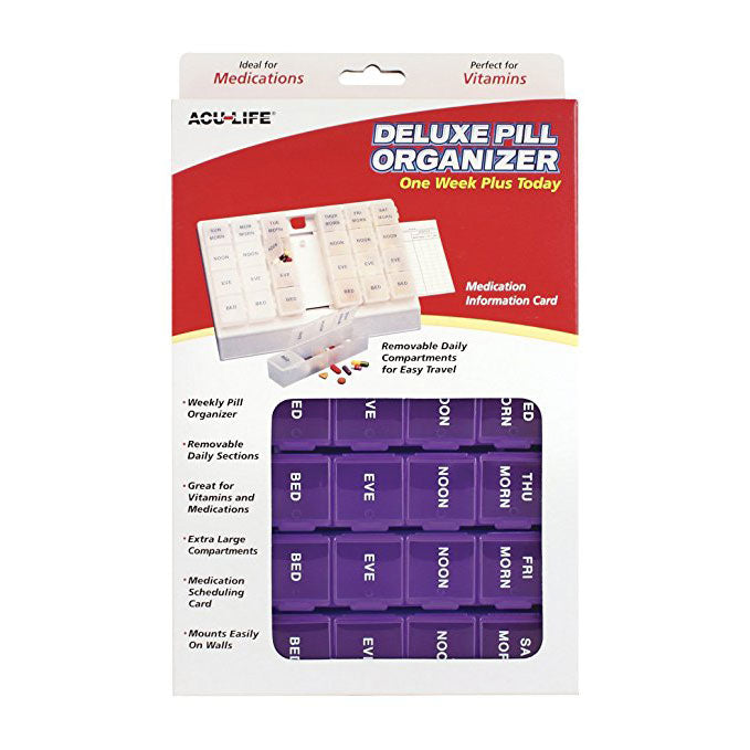 Aculife Deluxe Pill Organizer One Week Plus Today