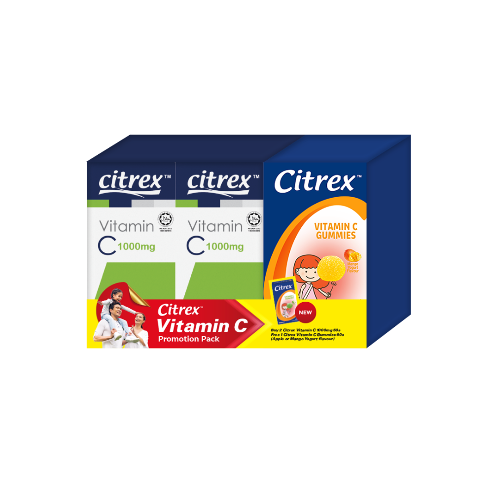 Citrex Vitamin C 1000mg 50's TP FOC Vitamin C Gummies Mango Yogurt 60's