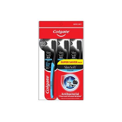 Colgate Toothbrush Slimsoft Charcoal Ultra Soft 3'S