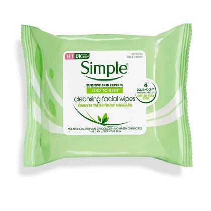 Simple Cleansing Facial Wipes 25's