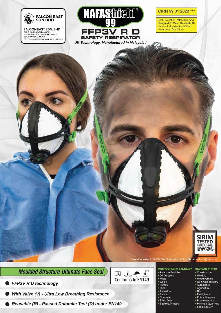 Nafashield 99 Safety Respirator Face Mask [1 Piece]