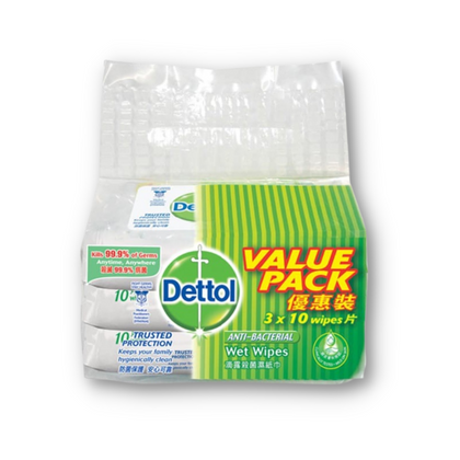 Dettol Anti-bacterial Wipes 10'sx3