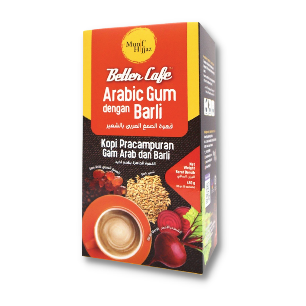 Munif Better Cafe Arabic Gum & Barli 30gx15
