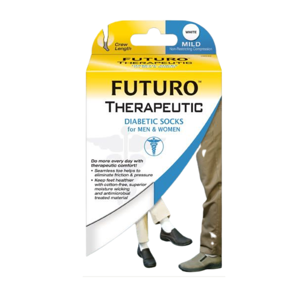 Futuro Diabetic Socks For Men & Women (M) White