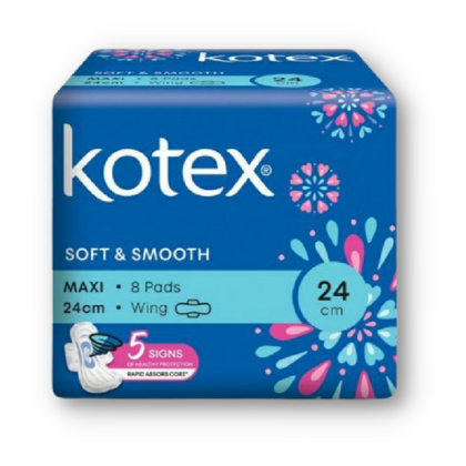 Kotex Soft & Smooth Maxi Wing 8's
