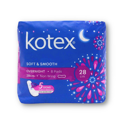 Kotex Soft & Smooth Overnight 28cm Non-wing 8's