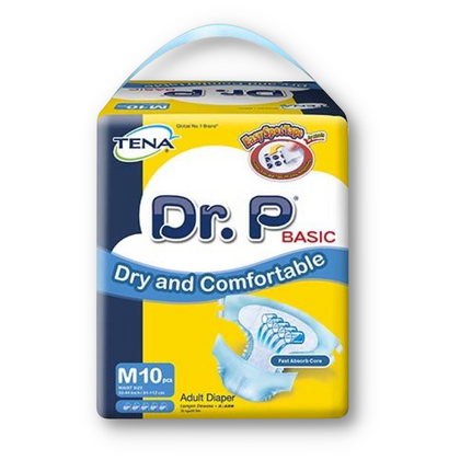 [BUY 1 FREE 1 ]Dr. P Basic Adult Diapers 10's (M)